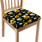 Sunflower Chamomile Pattern Print Chair Cushion Cover