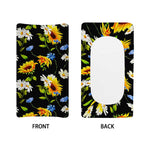 Sunflower Chamomile Pattern Print Changing Pad Cover