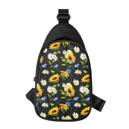 Sunflower Chamomile Pattern Print Chest Bag