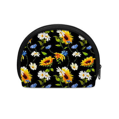 Sunflower Chamomile Pattern Print Coin Purse