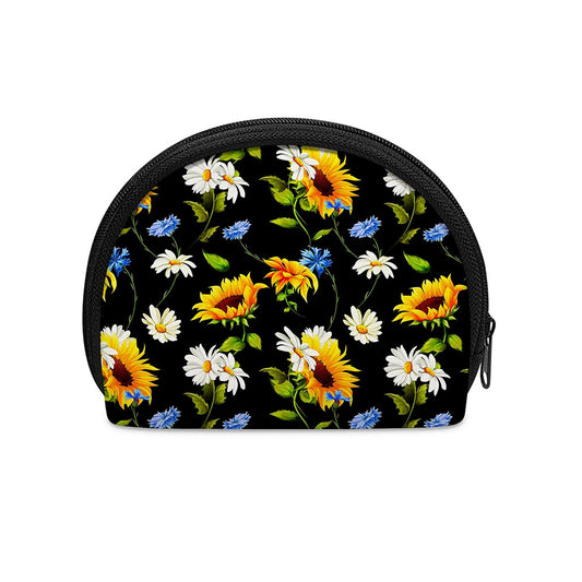 Sunflower Chamomile Pattern Print Coin Purse