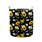 Sunflower Chamomile Pattern Print Collapsible Laundry Basket