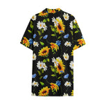 Sunflower Chamomile Pattern Print Cotton Hawaiian Shirt