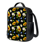 Sunflower Chamomile Pattern Print Crossbody Lunch Bag