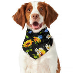 Sunflower Chamomile Pattern Print Dog Bandana