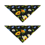 Sunflower Chamomile Pattern Print Dog Bandana