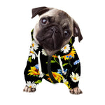 Sunflower Chamomile Pattern Print Dog Zip Up Hoodie
