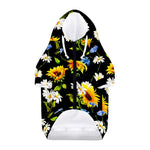 Sunflower Chamomile Pattern Print Dog Zip Up Hoodie