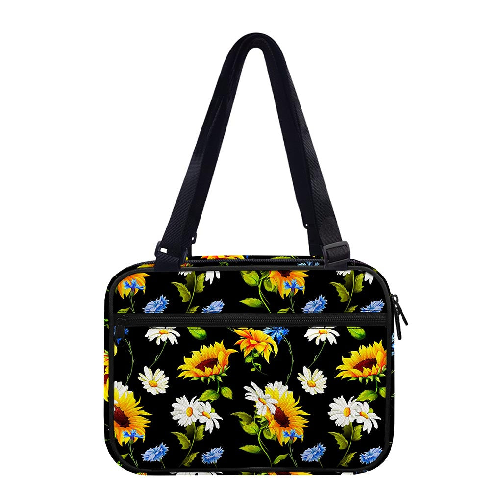 Sunflower Chamomile Pattern Print Double Strap Bible Bag