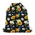 Sunflower Chamomile Pattern Print Drawstring Bag