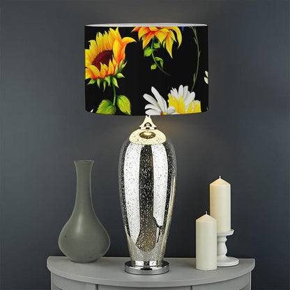 Sunflower Chamomile Pattern Print Drum Lamp Shade