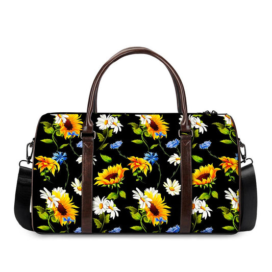 Sunflower Chamomile Pattern Print Duffle Bag