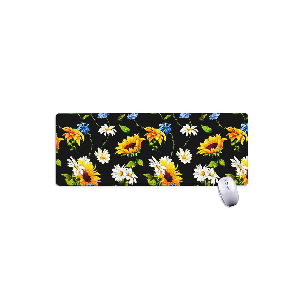 Sunflower Chamomile Pattern Print Extended Mouse Pad