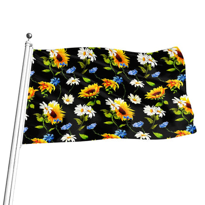 Sunflower Chamomile Pattern Print Flag