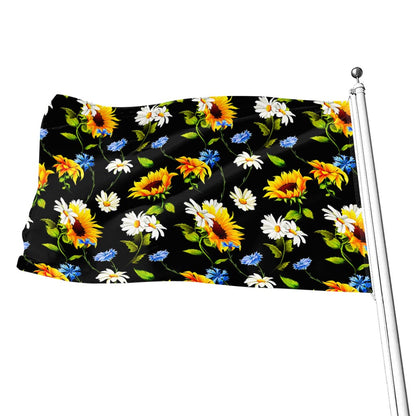 Sunflower Chamomile Pattern Print Flag