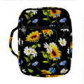 Sunflower Chamomile Pattern Print Front Pocket Bible Bag