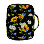 Sunflower Chamomile Pattern Print Front Pocket Bible Bag