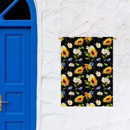 Sunflower Chamomile Pattern Print Garden Flag