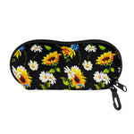 Sunflower Chamomile Pattern Print Glasses Case