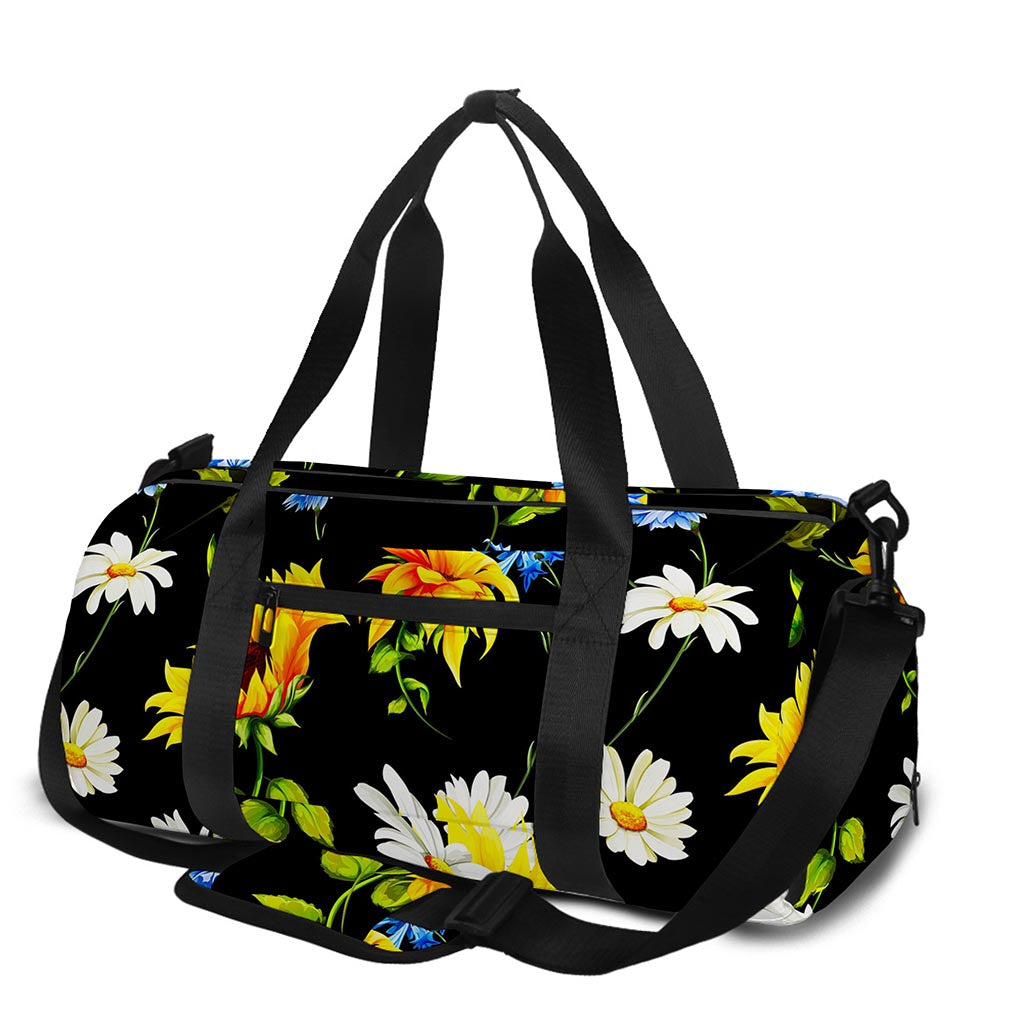 Sunflower Chamomile Pattern Print Gym Bag