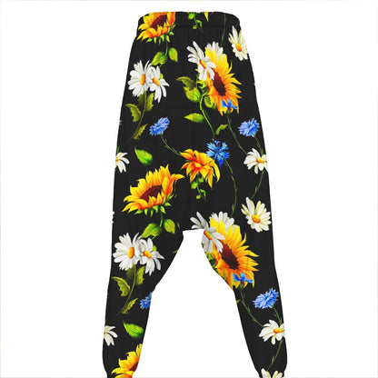 Sunflower Chamomile Pattern Print Hammer Pants