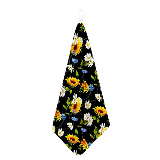 Sunflower Chamomile Pattern Print Hand Towel