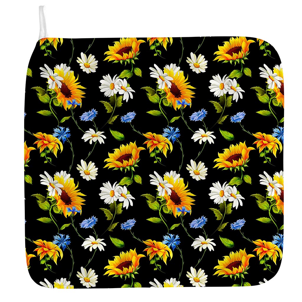 Sunflower Chamomile Pattern Print Hand Towel