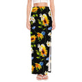 Sunflower Chamomile Pattern Print High Slit Maxi Skirt