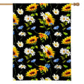 Sunflower Chamomile Pattern Print House Flag