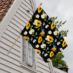 Sunflower Chamomile Pattern Print House Flag