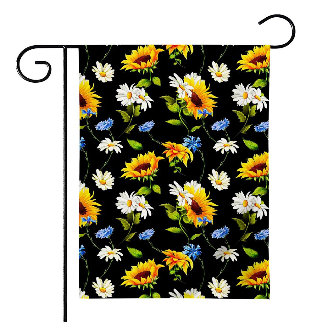 Sunflower Chamomile Pattern Print House Flag