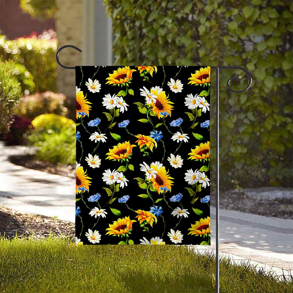 Sunflower Chamomile Pattern Print House Flag