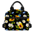Sunflower Chamomile Pattern Print Insulated Lunch Bag