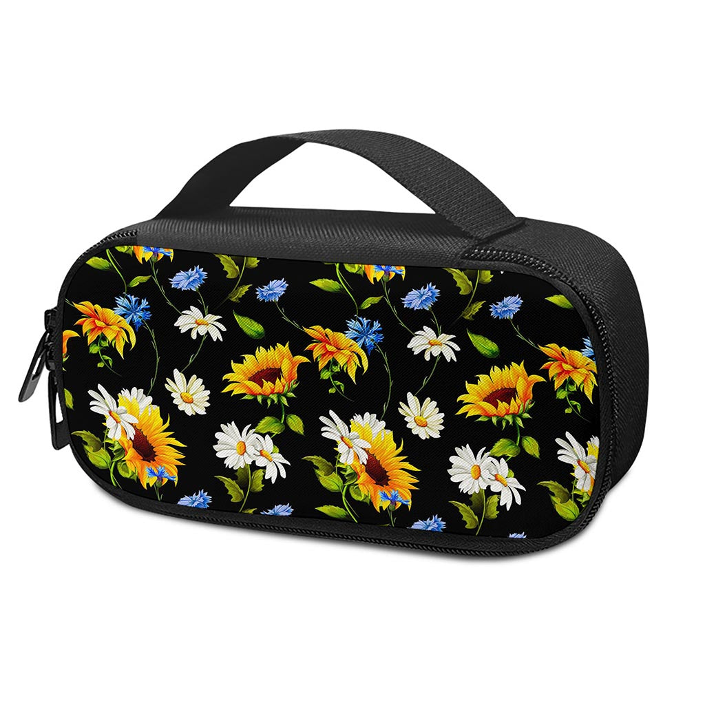 Sunflower Chamomile Pattern Print Insulin Cooler Travel Case