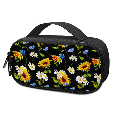 Sunflower Chamomile Pattern Print Insulin Cooler Travel Case