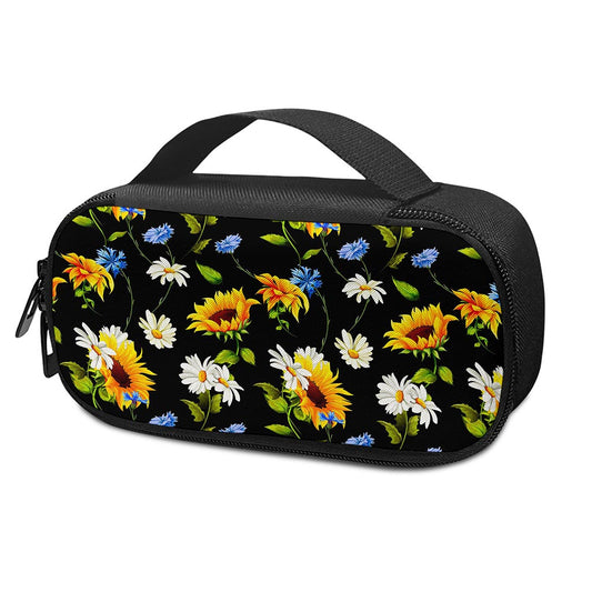 Sunflower Chamomile Pattern Print Insulin Cooler Travel Case
