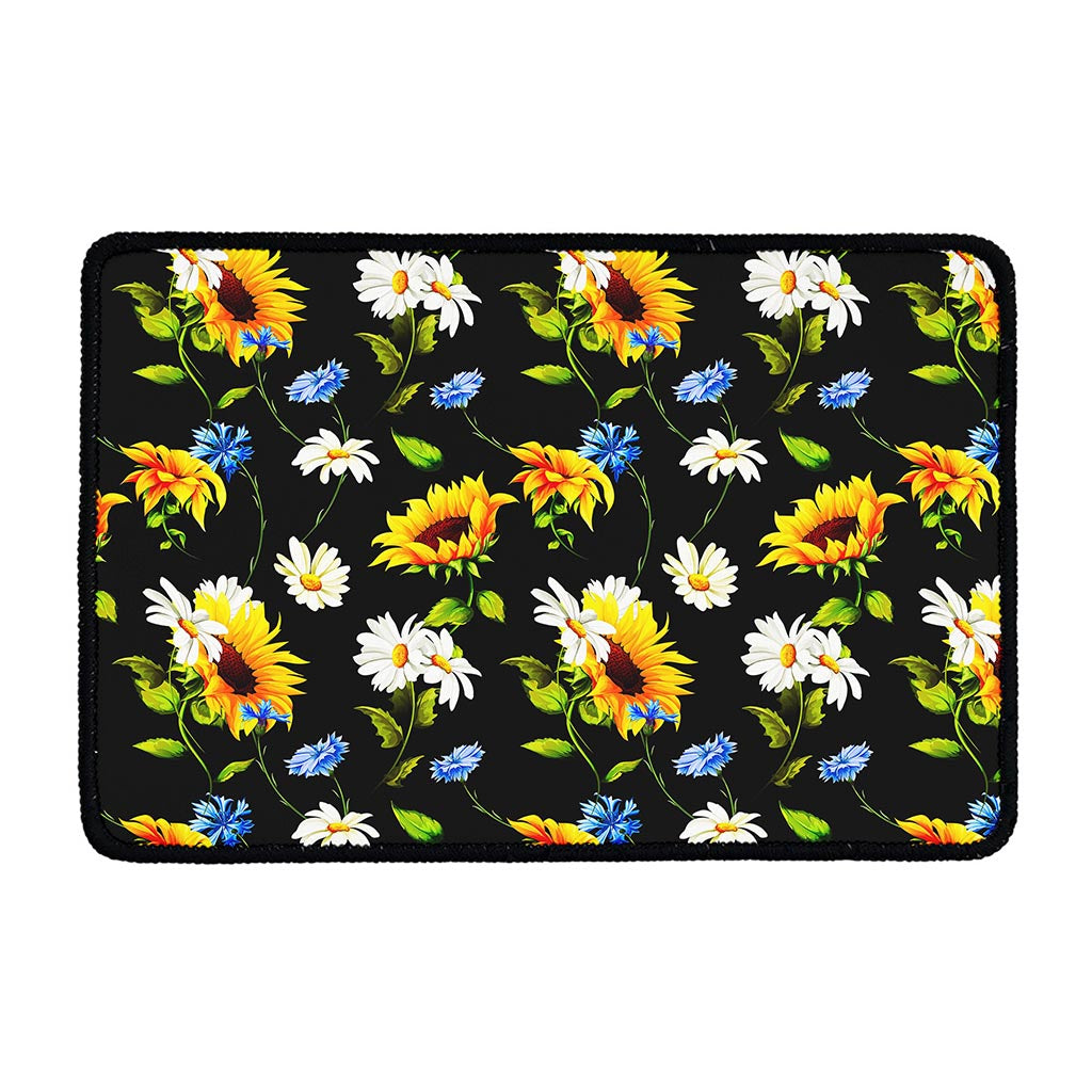 Sunflower Chamomile Pattern Print Kitchen Mat