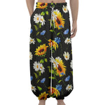 Sunflower Chamomile Pattern Print Lantern Pants