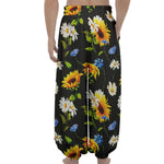 Sunflower Chamomile Pattern Print Lantern Pants