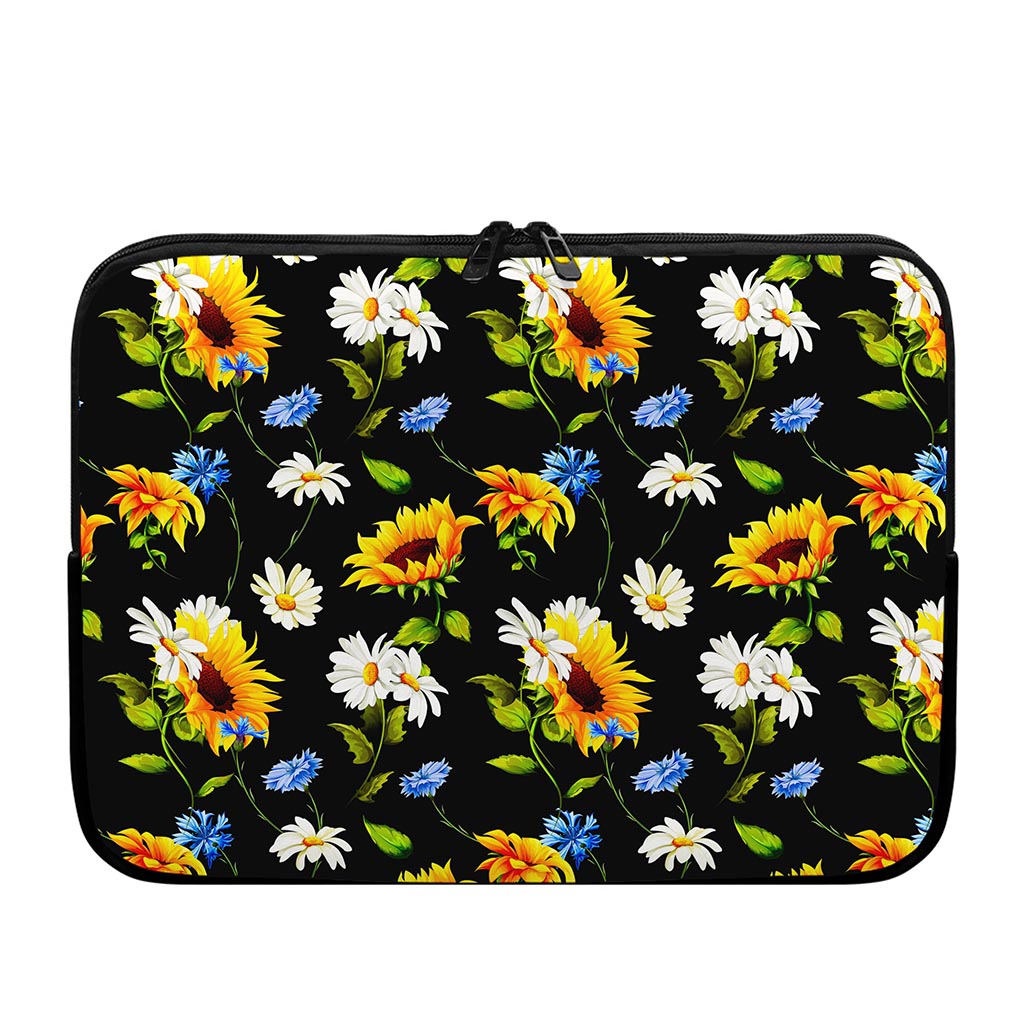Sunflower Chamomile Pattern Print Laptop Sleeve