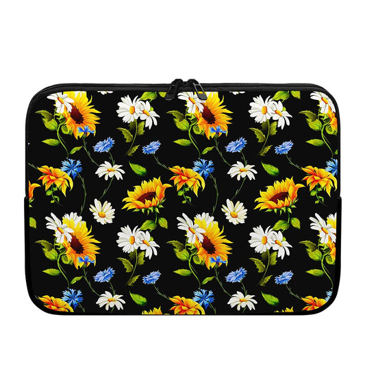 Sunflower Chamomile Pattern Print Laptop Sleeve