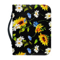 Sunflower Chamomile Pattern Print Leather Bible Cover
