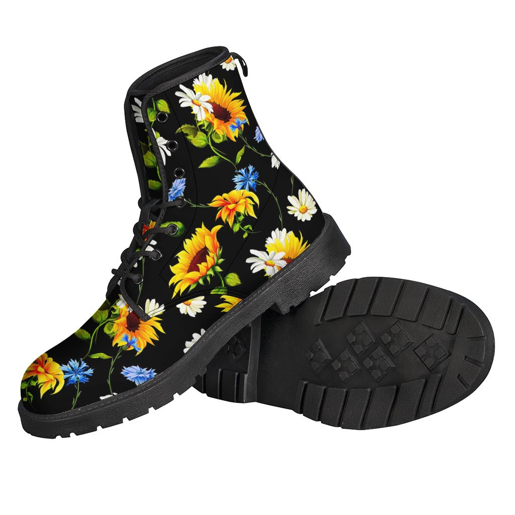 Sunflower Chamomile Pattern Print Backpack