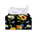 Sunflower Chamomile Pattern Print Leather Tissue Box Cover