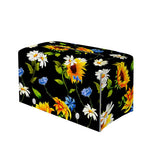 Sunflower Chamomile Pattern Print Leather Tissue Box Cover