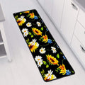 Sunflower Chamomile Pattern Print Long Kitchen Mat