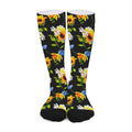 Sunflower Chamomile Pattern Print Long Socks