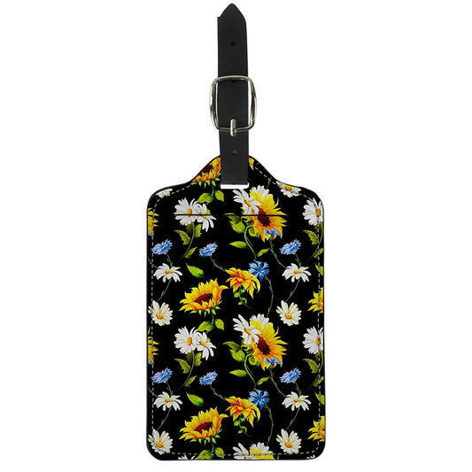 Sunflower Chamomile Pattern Print Luggage Tag