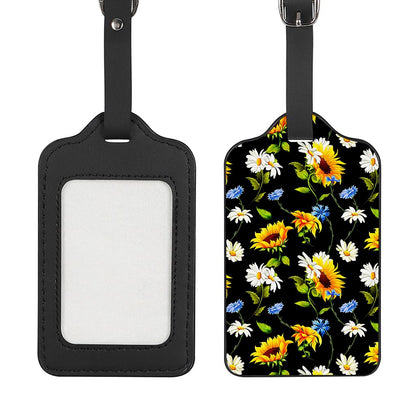 Sunflower Chamomile Pattern Print Luggage Tag
