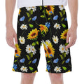 Sunflower Chamomile Pattern Print Men's Beach Shorts